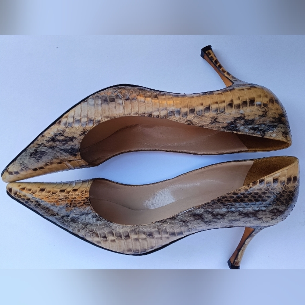 Manolo Blahnik Snake Skin Heels - Picture 7 of 11